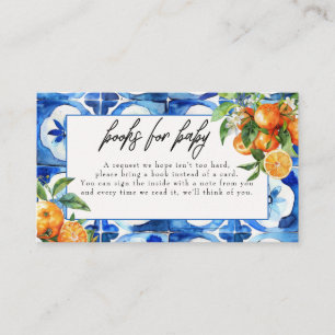 Cartão De Informações Solicitação de Livro de Chá de fraldas Laranja Ita