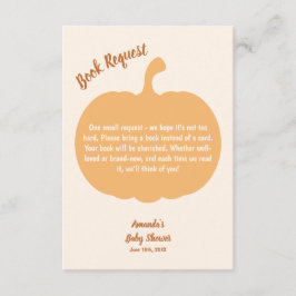 Cartão De Informações Solicitação de Livro de Chás de fraldas de Abóbora