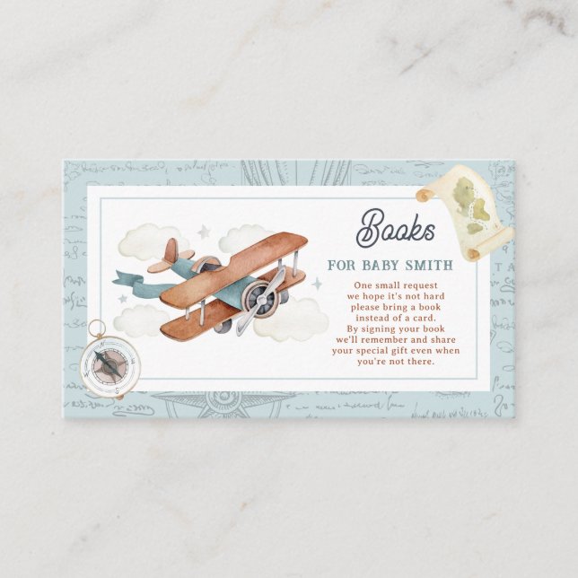 Cartão De Informações Solicitação de Livro de Chás de fraldas de Avião V (Frente)