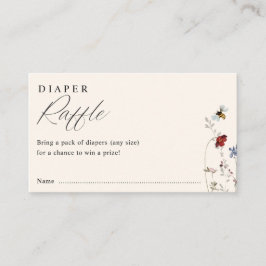 Cartão De Informações Solicitação de Livro de Chás de fraldas de Boho Wi