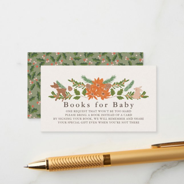 Cartão De Informações Solicitação de Livro de Chás de fraldas de Folhage (Frente/Verso In Situ)