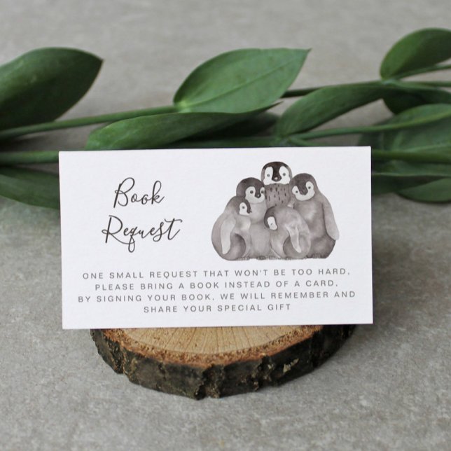 Cartão De Informações Solicitação de Livro de Chás de fraldas de Pinguin (Criador carregado)