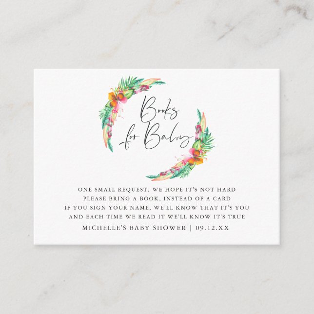 Cartão De Informações Solicitação de Livro de Chás de fraldas de Praia T (Frente)