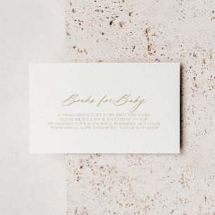 Cartão De Informações Solicitação de Livro de Chás de fraldas Dourado