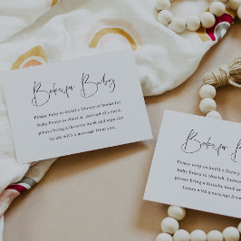 Cartão De Informações Solicitação de Livro de Chás de fraldas Minimalist