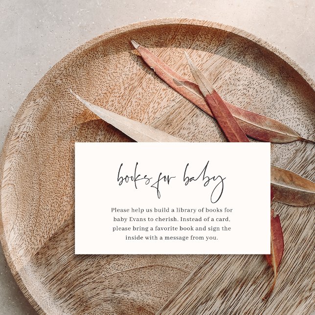 Cartão De Informações Solicitação de Livro de Chás de fraldas Minimalist (Criador carregado)