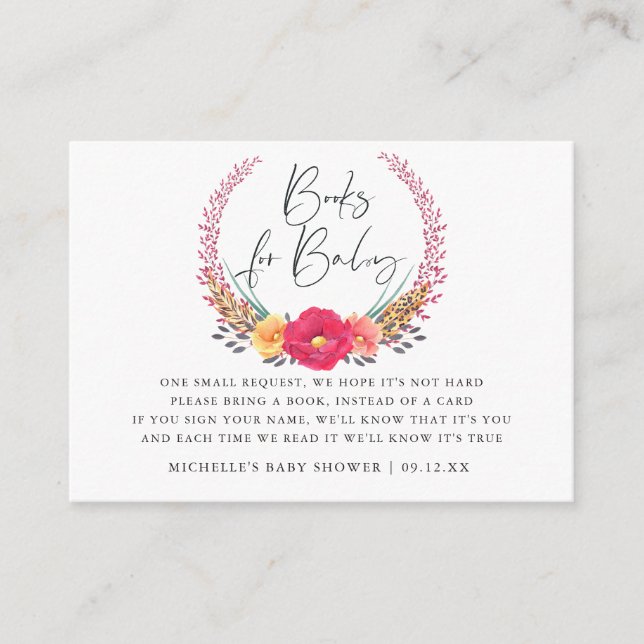 Cartão De Informações Solicitação de Livro de Chás de fraldas Safari Flo (Frente)