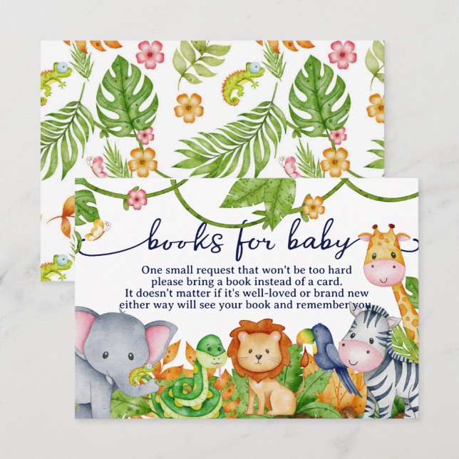 Cartão De Informações Solicitação de Livro de Chás de fraldas Selvagens  (Frente/Verso)