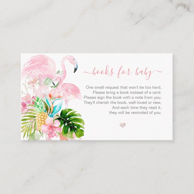 Cartão De Informações Solicitação de Livro PixDezines, Flamingos Cor-de- (Frente)