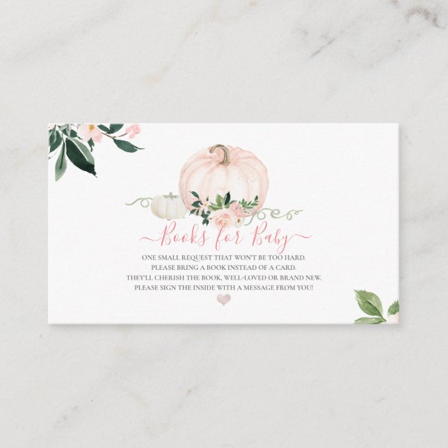 Cartão De Informações Solicitação de Livro PixDezines, Pumpkin de Blush  (Frente)