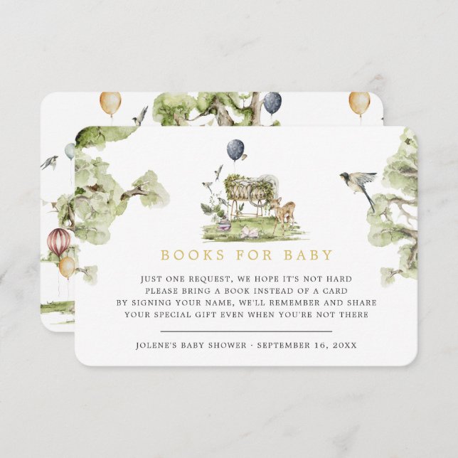 Cartão De Informações Solicitação de Livro | Woodland Circus Baby (Frente/Verso)