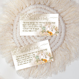 Cartão De Informações Solicitação de Livros de Chá de fraldas de Pumpkin