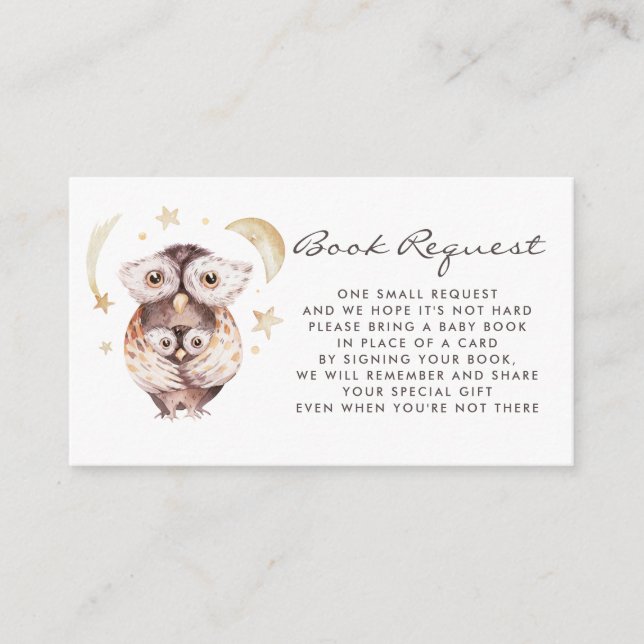Cartão De Informações Solicitação de Mamãe de Aquarela e Livro de Bebê (Frente)