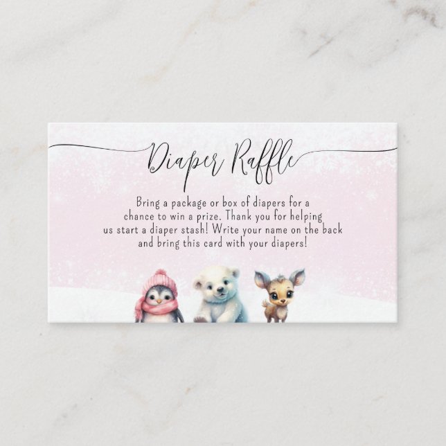 Cartão De Informações Solicitação de Raffle para Fralda de Garota Bonita (Frente)