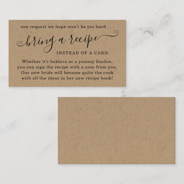 Cartão De Informações Solicitação de recebimento de Chá de panela (Frente/Verso)