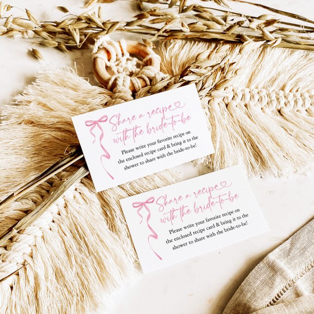 Cartão De Informações Solicitação de recebimento de Chá de panela rosa-r (Criador carregado)