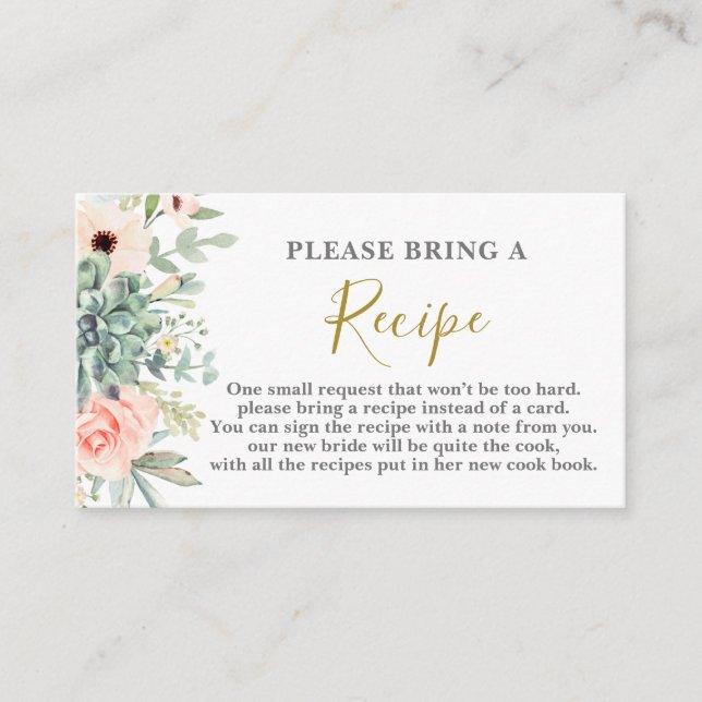 Cartão De Informações Solicitação de recebimento de Chás de panela bem-s (Frente)