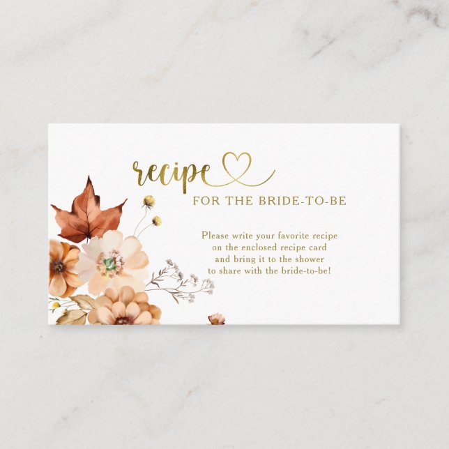 Cartão De Informações Solicitação de Receita de Chá de panela de Fim de  (Frente)