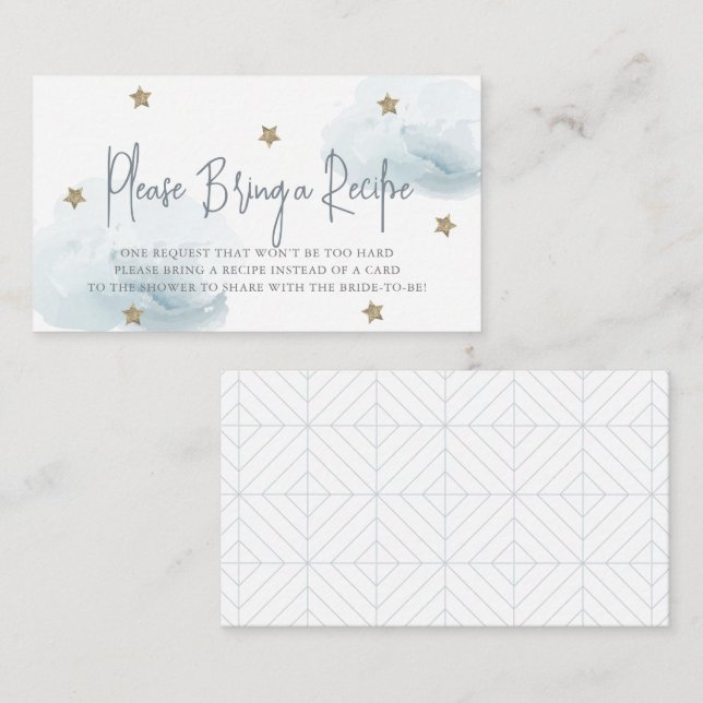 Cartão De Informações Solicitação de Receita de Chá de panela de Nuvens  (Frente/Verso)