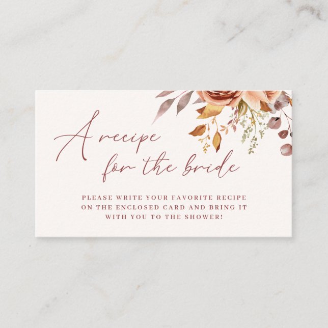 Cartão De Informações Solicitação de Receita de Chá de panela Floral Boh (Frente)