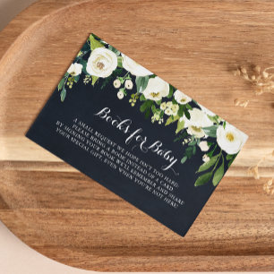 Cartão De Informações Solicitação do Livro Azul Floral Verde Azul