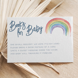 Cartão De Informações Solicitação do Livro Chá de fraldas Rainbow Waterc