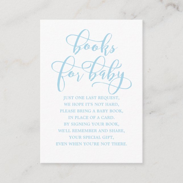 Cartão De Informações Solicitação do Livro de Chá de fraldas Azul Simple (Frente)