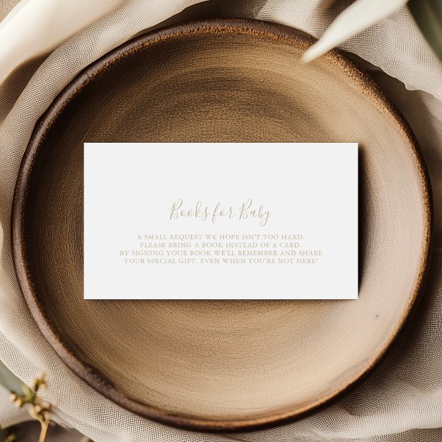 Cartão De Informações Solicitação Dourada de Livro de Chás de fraldas Mi (Criador carregado)