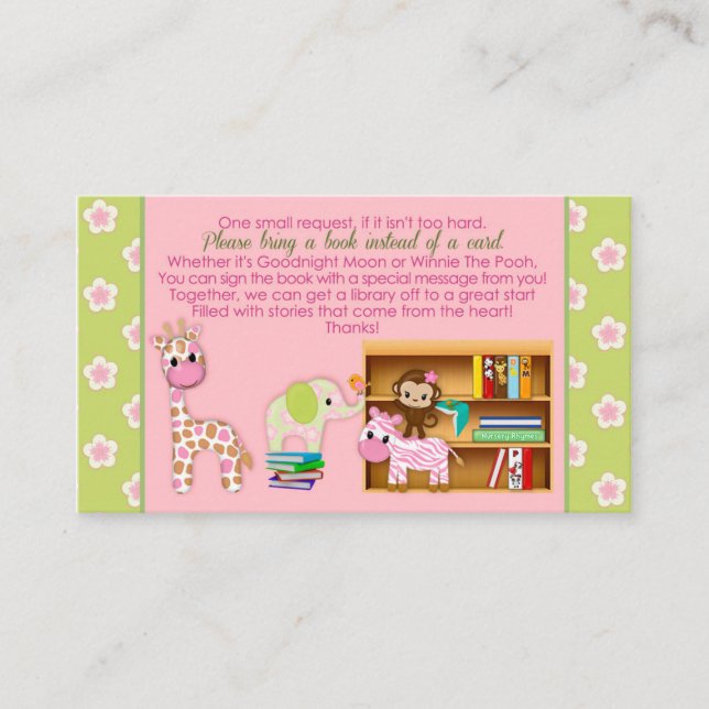 Cartão De Informações Solicitações de Jungle Jill Book em vez de uma pla (Frente)