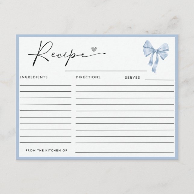 Cartão De Informações Something Blue Before I Do Bow  Request (Frente)