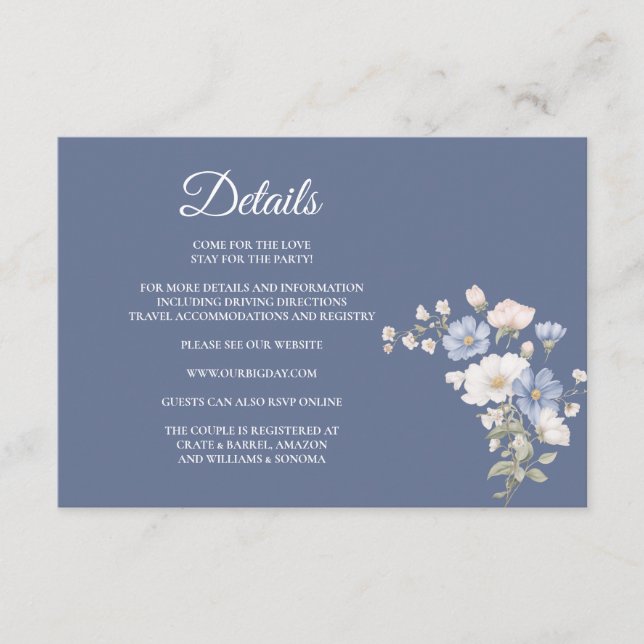 Cartão De Informações Something Blue Enclosure Card Details (Frente)