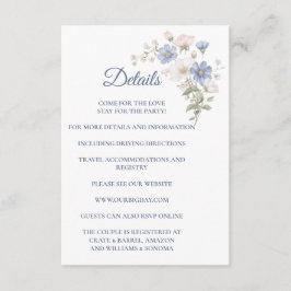 Cartão De Informações Something Blue Enclosure Card Details