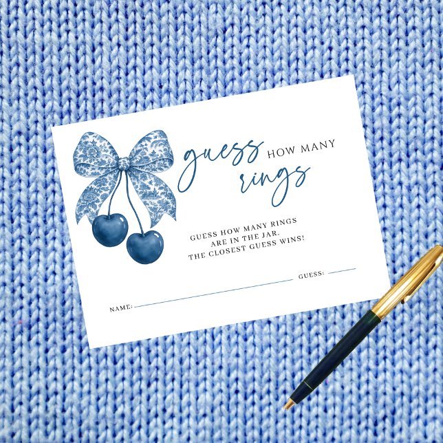 Cartão De Informações Something Blue How Many Rings Bridal Shower Game (Criador carregado)