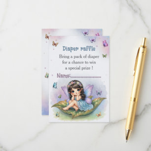 Cartão De Informações Sorteio de fralda de fada adorável
