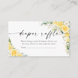 Cartão De Informações Sorteio de Fraldas Amarelas Elegantes