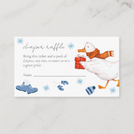 Cartão De Informações Sorteio de Fraldas Aventura Azul de Inverno Baby S