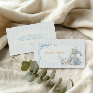 Cartão De Informações Sorteio de Fraldas Azul Pastel Silly Goose Vintage
