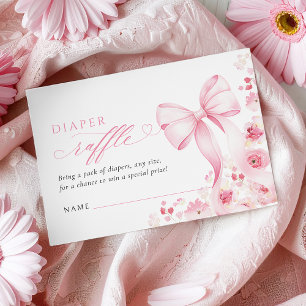 Cartão De Informações Sorteio de Fraldas Baby in Bloom Coquette