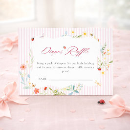 Cartão De Informações Sorteio de Fraldas Chamada Jardim Floral da Joanin