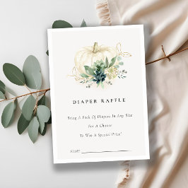 Cartão De Informações Sorteio de Fraldas de Abóbora de Suculenta Azul Ba