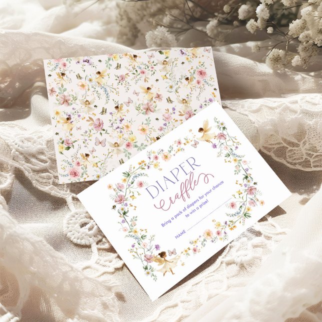 Cartão De Informações Sorteio de Fraldas de Bebê Jardim de Flores Silves (Criador carregado)