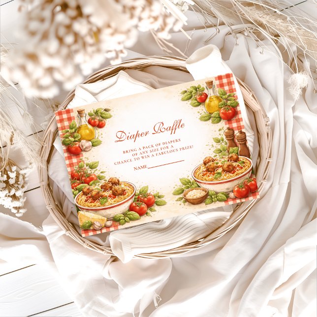 Cartão De Informações Sorteio de Fraldas de Bolinhas Vermelhas Rústicas (Criador carregado)