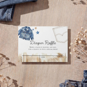 Cartão De Informações Sorteio de Fraldas de Denim Blue Jean 