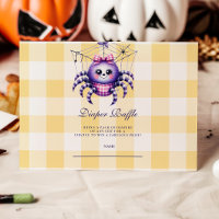 Sorteio de Fraldas de Halloween em Xadrez Roxo