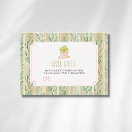 Cartão De Informações Sorteio de Fraldas de Listras da Planta de Matcha