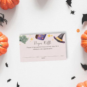 Cartão De Informações Sorteio de Fraldas de Menina de Halloween Bruxa Ba