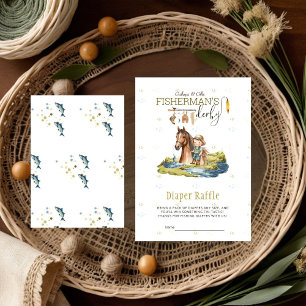 Cartão De Informações Sorteio de Fraldas Gallops And Gills Fisherman's D