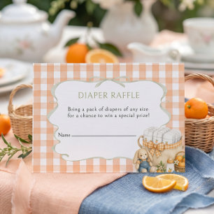 Cartão De Informações Sorteio de Fraldas Little Cutie Baby Shower