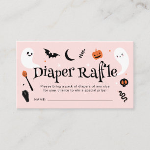 Cartão De Informações Sorteio de Fraldas no Chá de Bebê de Halloween Lar