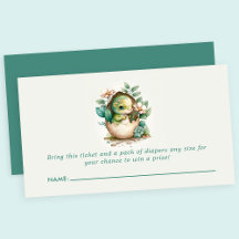 Sorteio de Fraldas para Chá de Bebê de Ovo de Dino